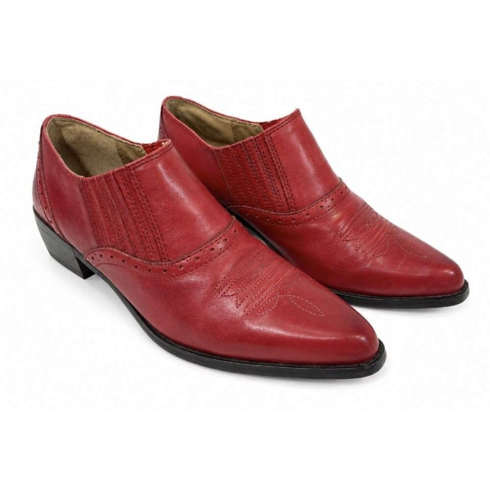 Dingo DI 505 Womens 8M Red Leather Western Oxford Booties Pointed Toe 2008